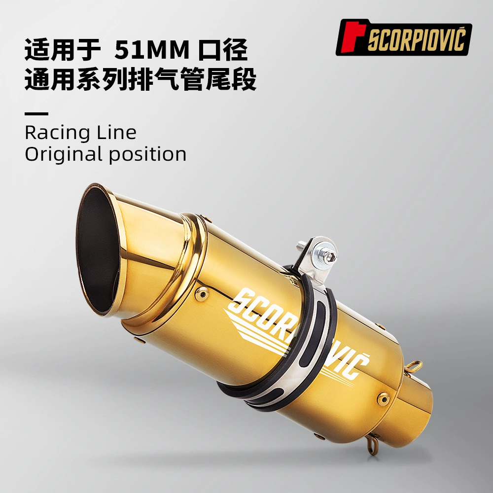 Золотой ствол задней части глушитель 51 мм универсальный мотоцикл выхлопная труба CBR650 ниндзя 400 GPR250