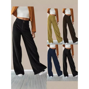 Amazon Temu European and American Style 2025 Autumn and Winter New High-Waisted Slimming Casual Straight-Leg Women's Pants
