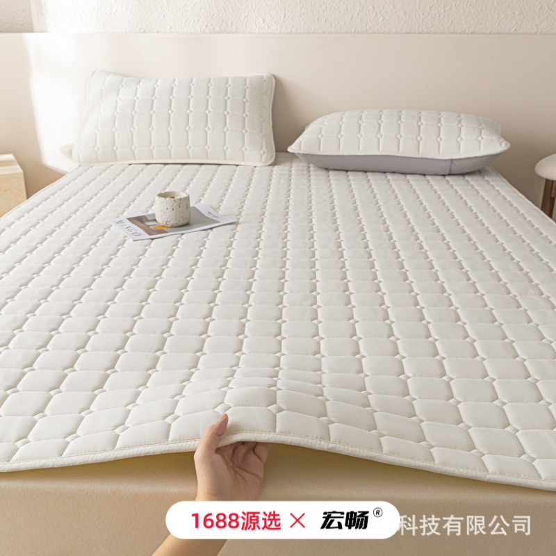 2025 Spring and Summer New Type a Maternal and Infant Grade Unprinted Style Pure Color Washed Cotton Mattress Tatami Mattress Universal for All Seasons