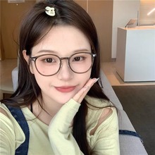 黑色学生防蓝光眼镜框女网红素颜显脸小出街百搭高级感成品眼镜架