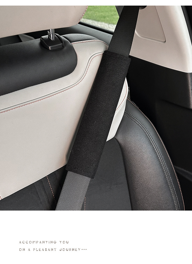 Cross-Border Car Seat Belt Shoulder Protector, Universal Cotton and Linen Car Seat Belt Protective Cover for All Seasons, Car Shoulder Protector