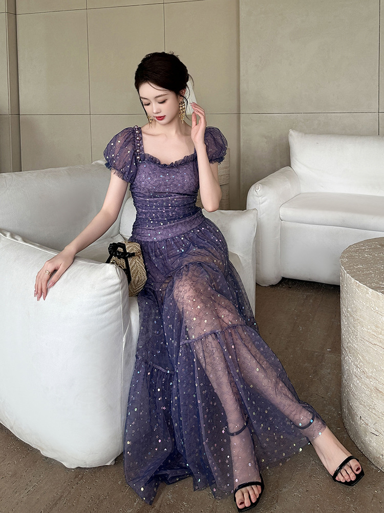 C9896 1710K VÁY ĐẦM LIỀN THÂN NỮ CHOTDNG LƯỚI MỎNG MÙA HÈ THỜI TRANG NỮ G05 SẢN PHẨM MỚI