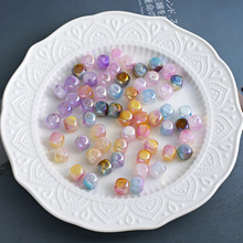 鼎奕冷月浮梦双色小方块电镀亚克力通孔珠子散珠diy手机链配饰