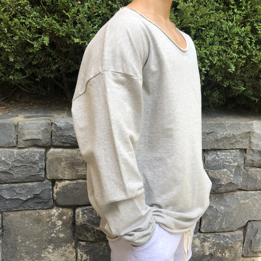 Men's Long Sleeved Sportswear Trendy Brand Muscular Fit Loose Fit Basketball Training Top Solid Color Sports Hoodie_viptrois.com