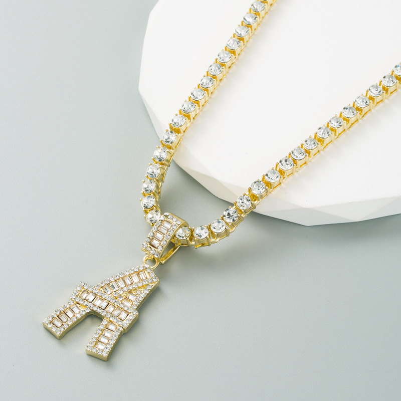 Fashion Letter Copper Pendant Necklace Plating Inlay Zircon Copper Necklaces