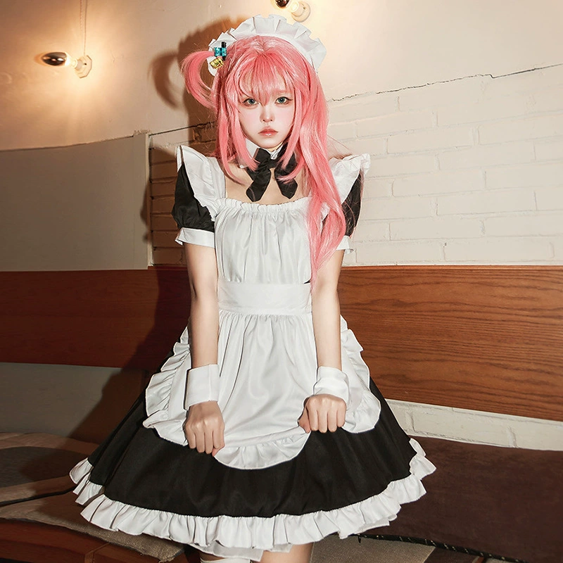 孤独的岩石Goto Ichiri女仆装Cos服Cos Costume万圣节可爱咖啡馆女仆Cosplay工作服