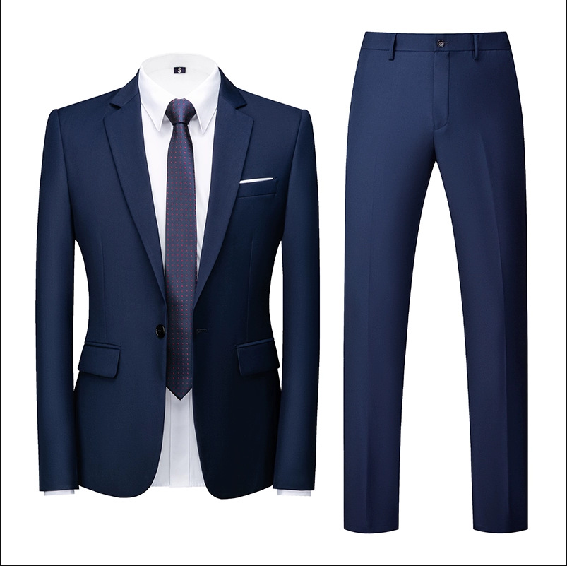 Traje traje de los hombres primavera nuevo traje de negocios de color sólido delgado coreano casual traje de dos piezas