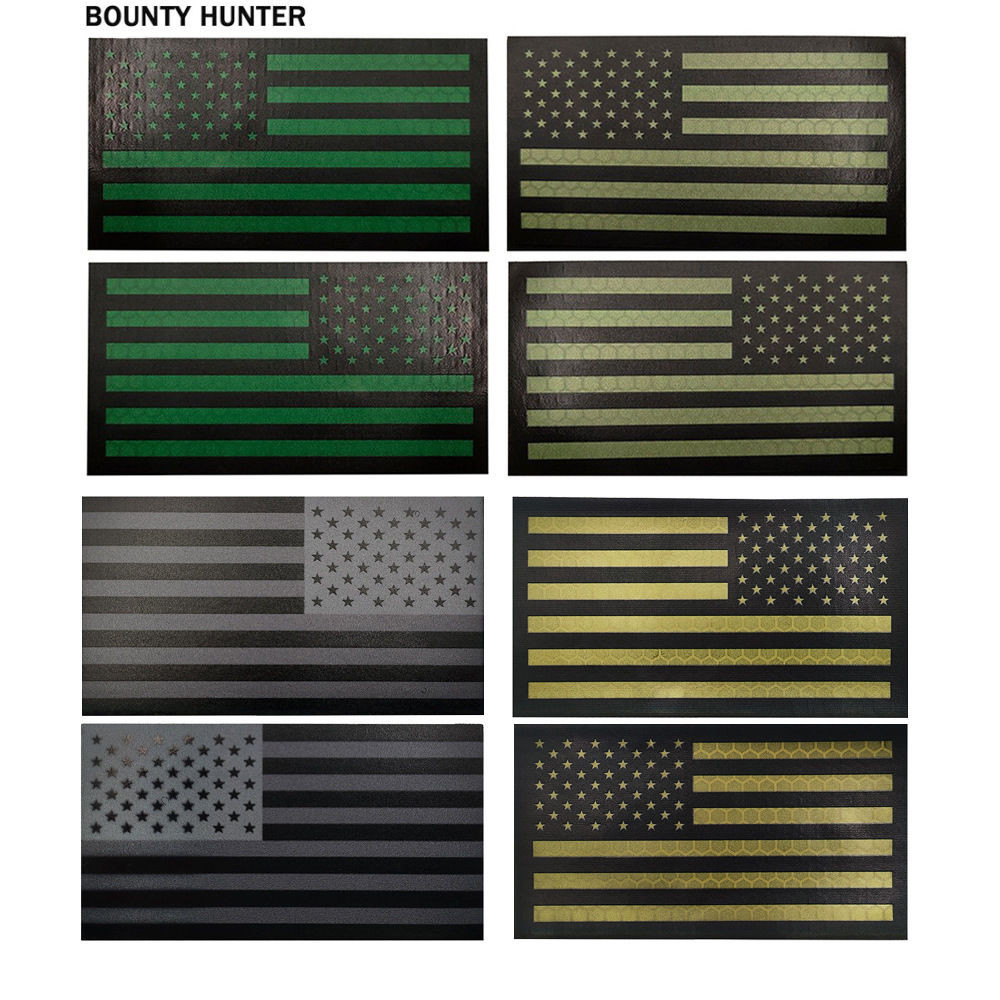 跨境货源激光打印反光夜间识别章美国星条旗臂章魔术贴背包贴士气