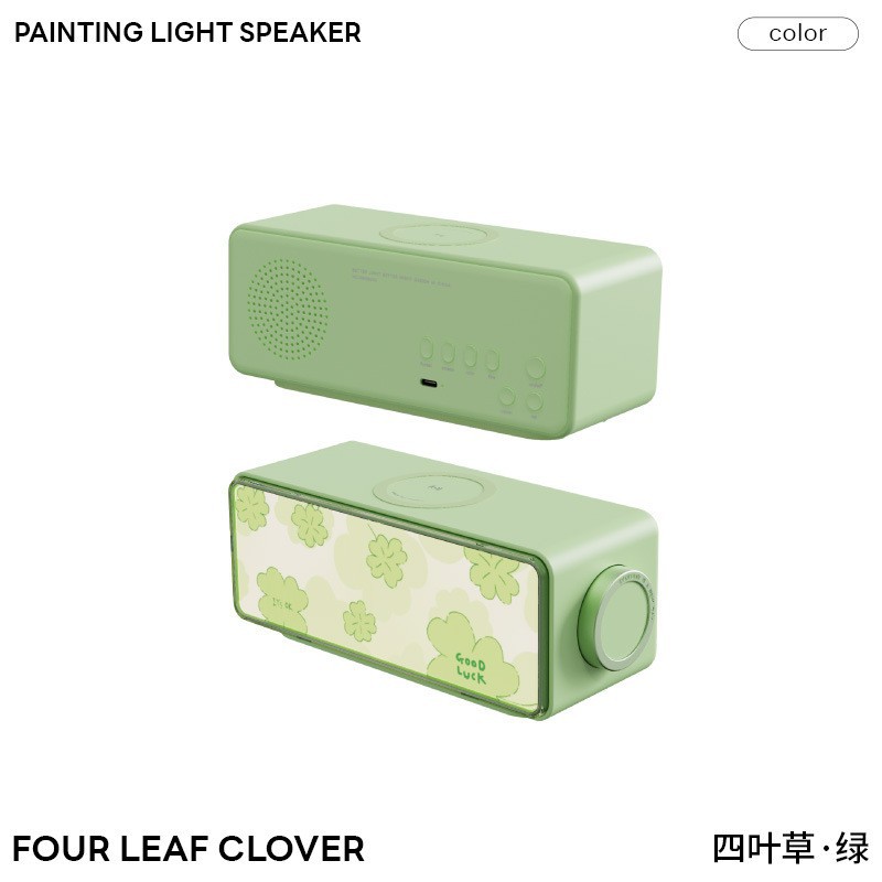 創意画境ブルートゥースオーディオ無線充電ホワイトノイズ照明絵置物小型屋外携帯型スピーカー