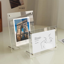 亚克力加工水晶相框照片相框架海报展示框简约摆件双面画框摆台