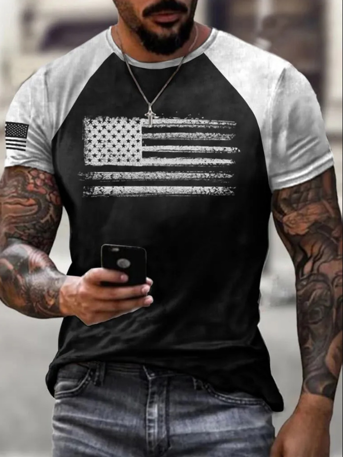 Comercio electrónico transfronterizo Amazon 3D Impresión digital hombres Camiseta cuello redondo manga corta casual Top moda tendencia fabricante