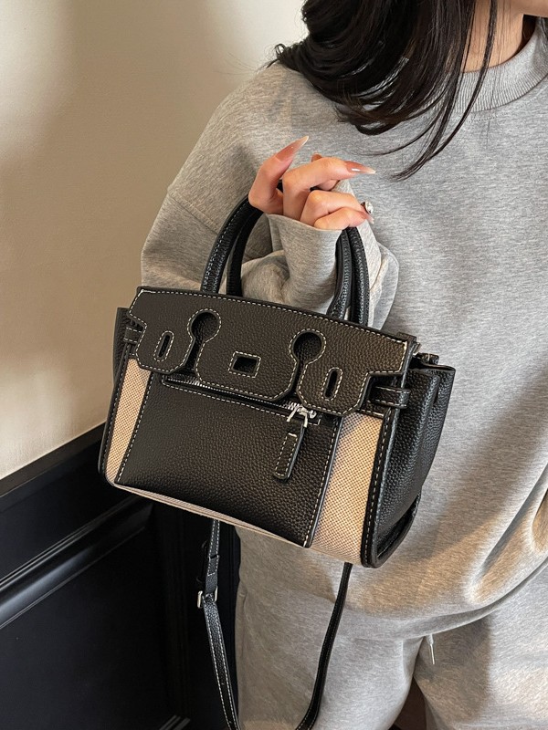 Transfronterizo nuevo estilo de tendencia europea y americana retro empalme bolso de gran capacidad de alto impacto de color de viaje mochila de hombro