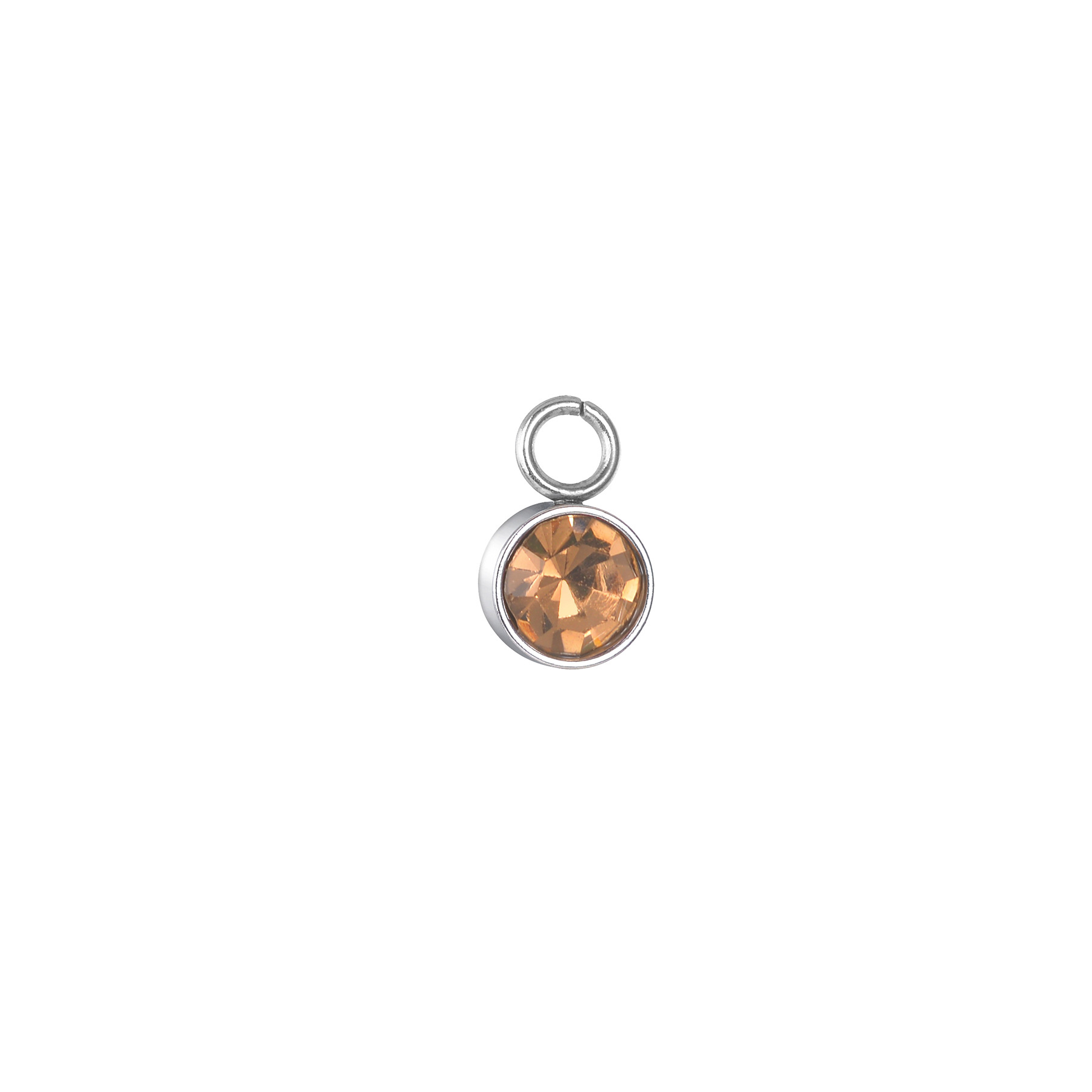 3g Weight Pendant Jewelry Making Type Diameter 6 mm Jewelry Making Size Birthstone Inlay Material 1 Piece Quantity 201 Stainless Steel Material Round Pattern Simple Style, IG Style Style Plating, Inlay Craft 1 Piece Diameter 6 Mm 304 Stainless Steel Birthstone Round Pendant 5