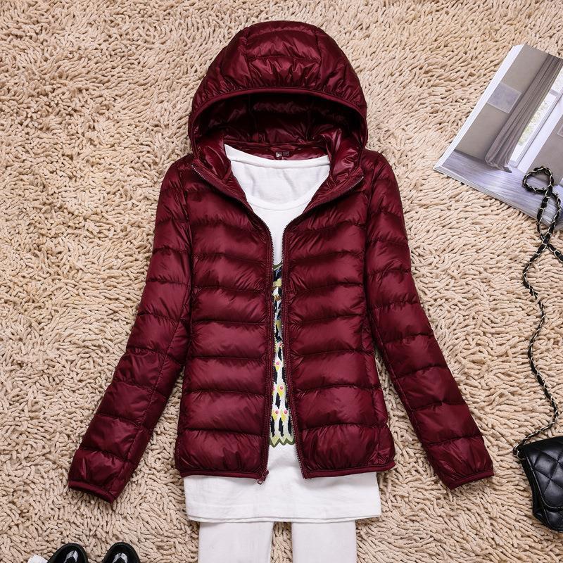 时尚轻薄羽绒服女加大加肥大码连帽白鸭绒短款轻便秋冬装保暖外套