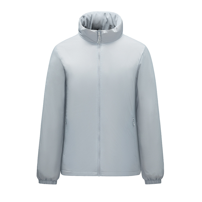 New stand-up collar lightweight cotton jacket for men and women, windproof, waterproof, heat-locking, warm, cold-proof, plus-size coat with custom logo printing