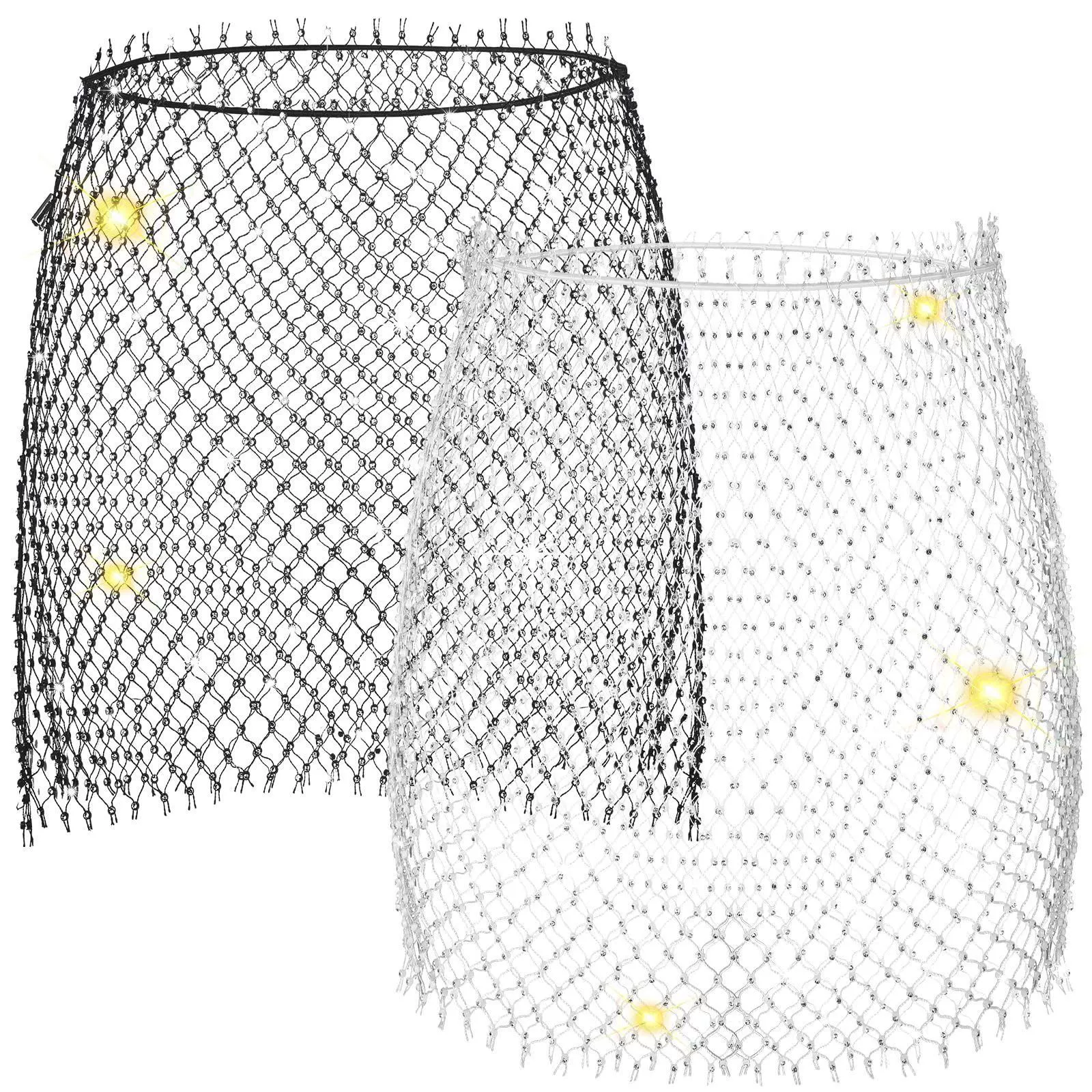 Популярная женская сексуальная сетчатая юбка с эластичной сеткой и блестящими стразами для ночных клубов, популярная на Amazon в Европе и Америке