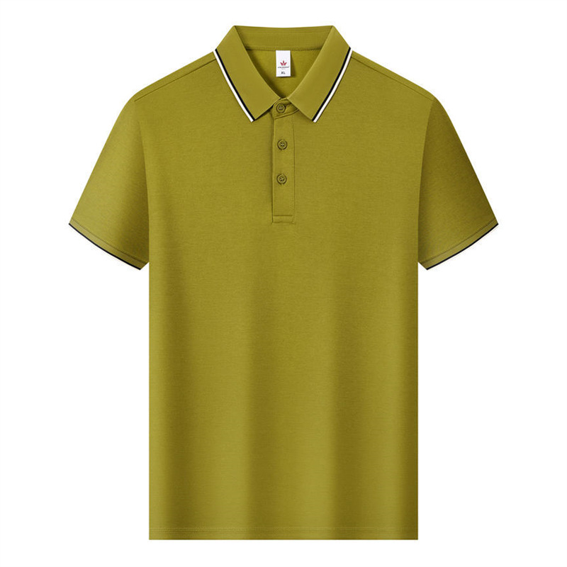 Camiseta de polo de algodón Laisai personalizada camiseta de equipo corporativo transpirable hombre y mujer de color combinado collar de manga corta