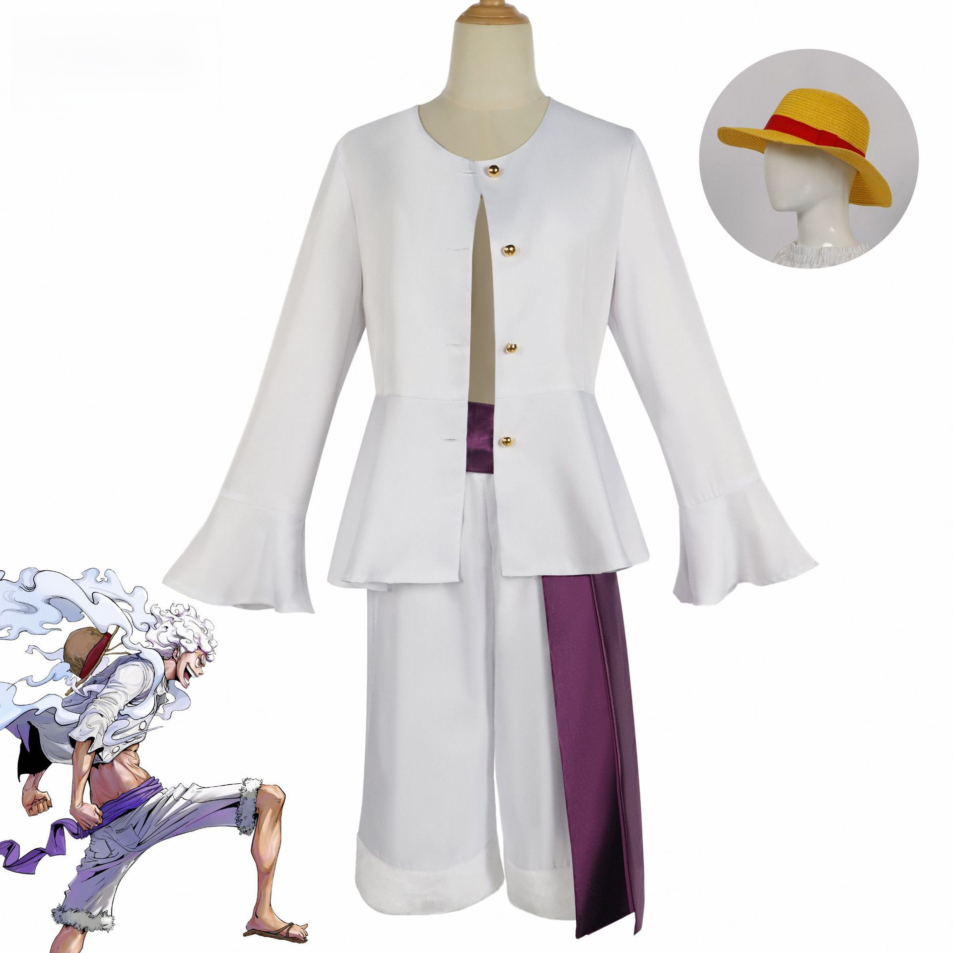 Luffy cos Clothing One Piece Clothes Two Years Later Second Generation cosplay Clothes Straw Hat Shoes Prop Clothing