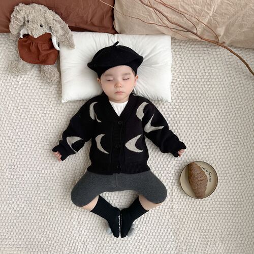 Korean style baby clothes autumn style super fashionable and cute knitted cardigan  new going out clothes baby sweater jacket