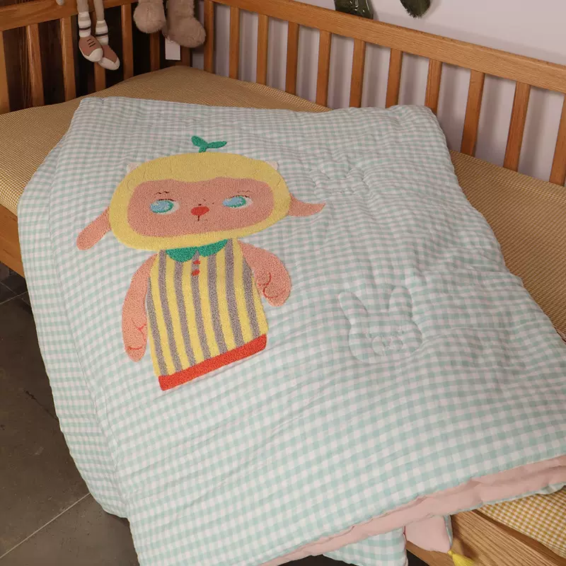 2025新款全棉毛巾绣儿童春秋被婴幼儿单双人床上用品纯棉卡通被子