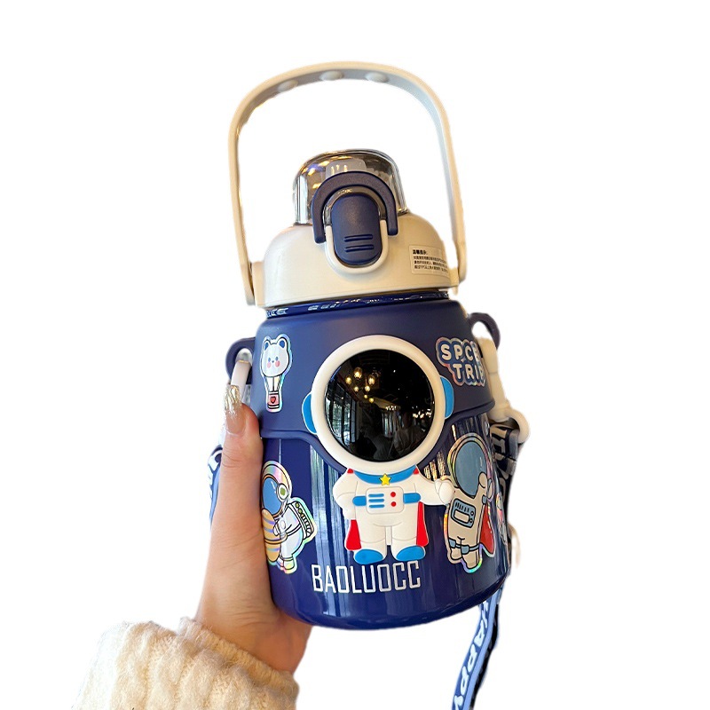 Astronaut 316 stainless steel vacuum cup large capacity high-looking student straw cup food grade children's big belly Cup