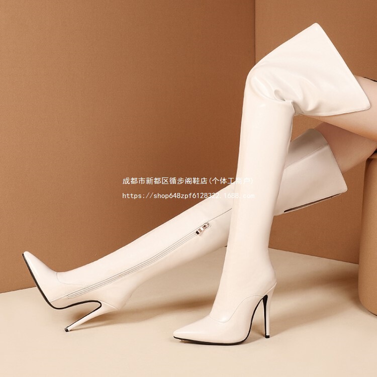 Fashionable Stiletto High-Heeled Nightclub Over-The-Knee Pointed-Toe Long Boots, Sizes 33-45, Ultra-High Heel, Side Zipper, Long Leather Boots Fashionable Stiletto High-Heeled Nightclub Over-The-Knee Pointed-Toe Long Boots, Sizes 33-45, Ultra-High Heel, Side Zipper, Long Leather Boots