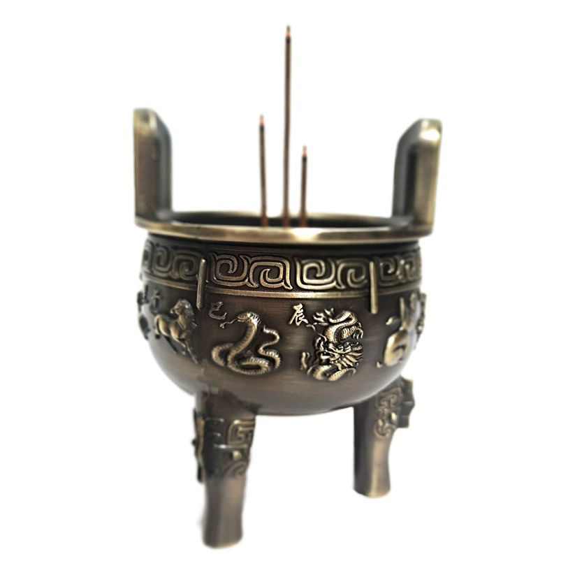Оптовый Зодиак Трехножный штатив, Курильница, благовония, курильница для дома в помещении Будды для Бога богатства