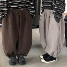 佳叶童品2025秋季新款儿童针织灯笼裤男女宝宝宽松弹力卫裤束脚裤