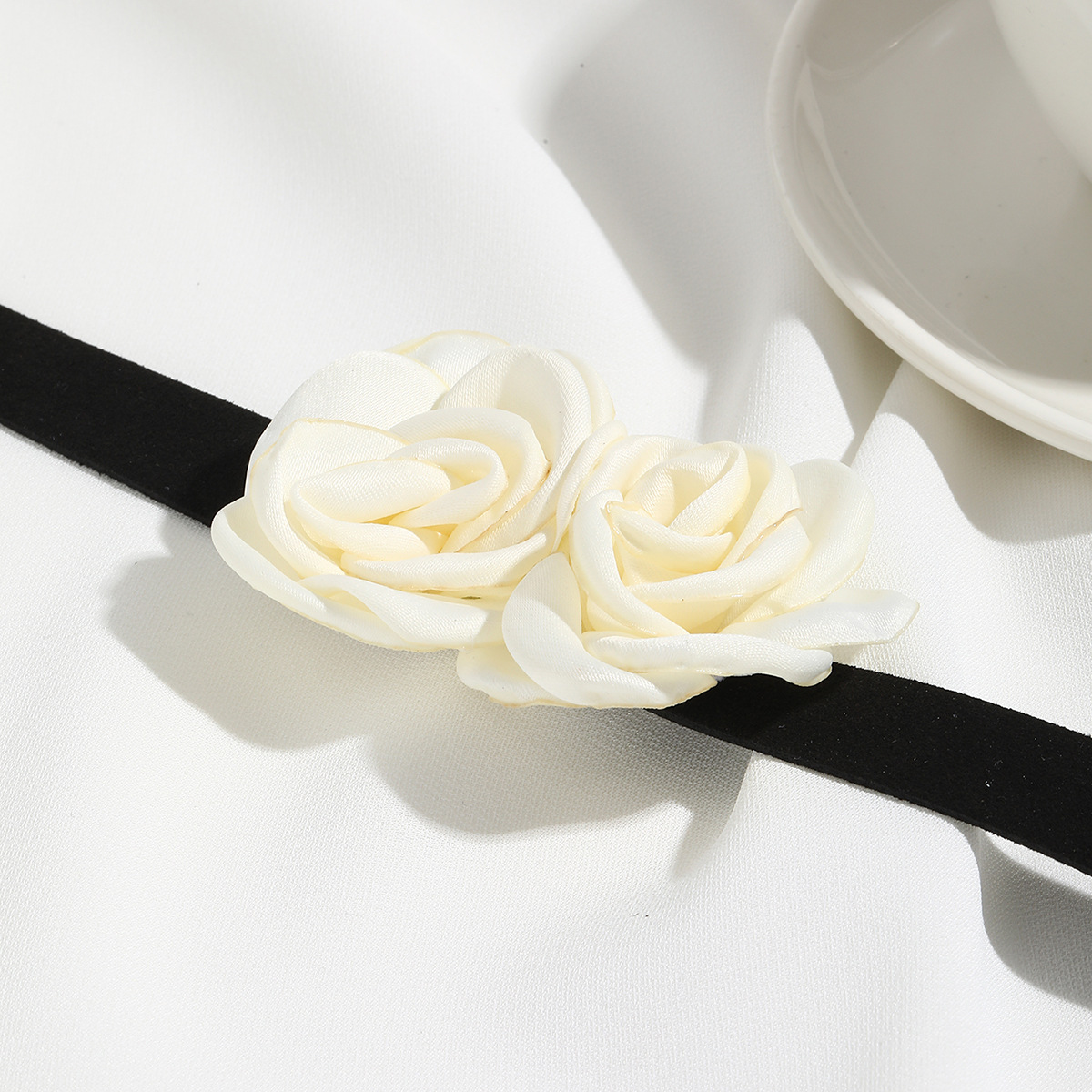 hot selling ghost flower necklace rose chocker fabric flower lace necklace flower necklace_voghion.com