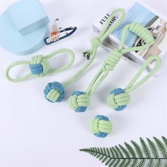 工場卸売ペットのおもちゃ用品犬屋内インタラクティブ綿ロープおもちゃボールダブルプルロープ歯が生えるロープノットボール