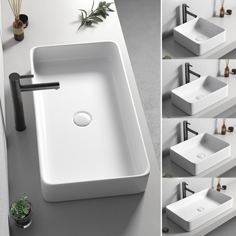 Nordic simple Cuenca Superior lavabo de cerámica del hogar lavabo cuadrado lavabo baño balcón lavabo