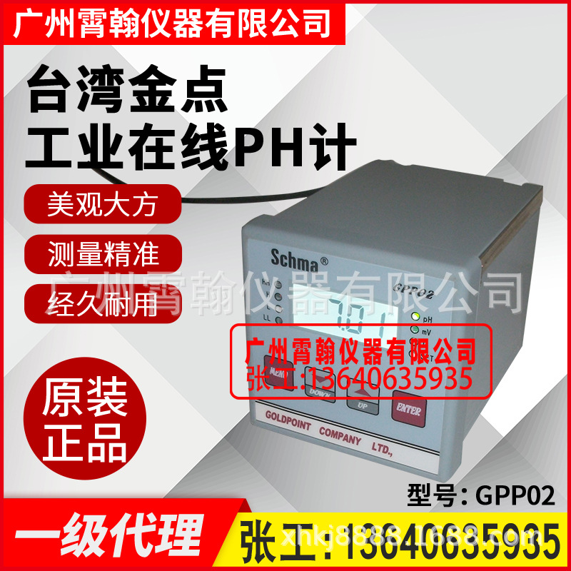 GPP02台湾金点GOLDPOINT工业在线式PH计酸碱度计PH/ORP仪表控制器
