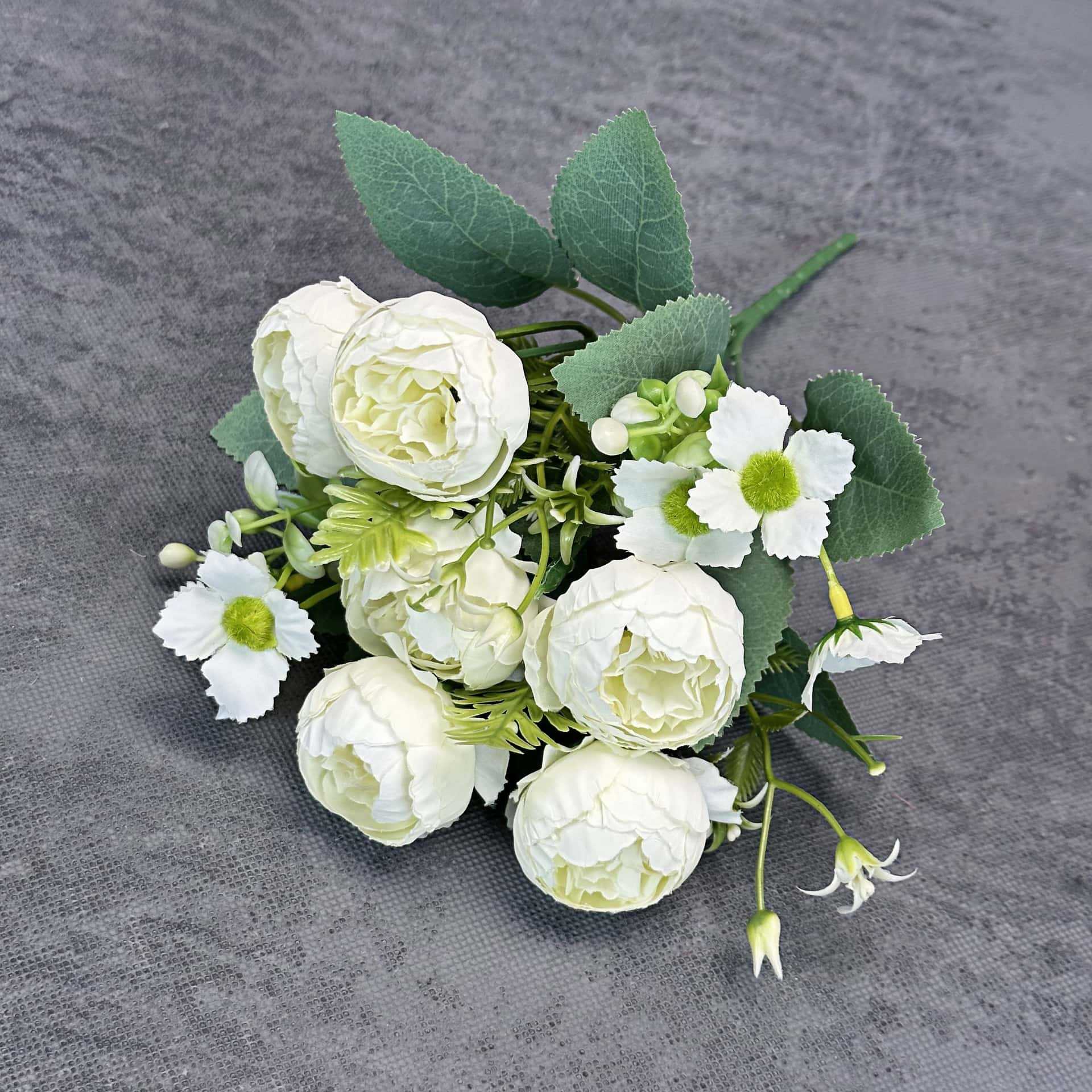 Simulación de 5 horquillas de peonía decoración del hogar decoración de la boda decoración de flores falsas hechas a mano rosas transfronterizas adornos al por mayor