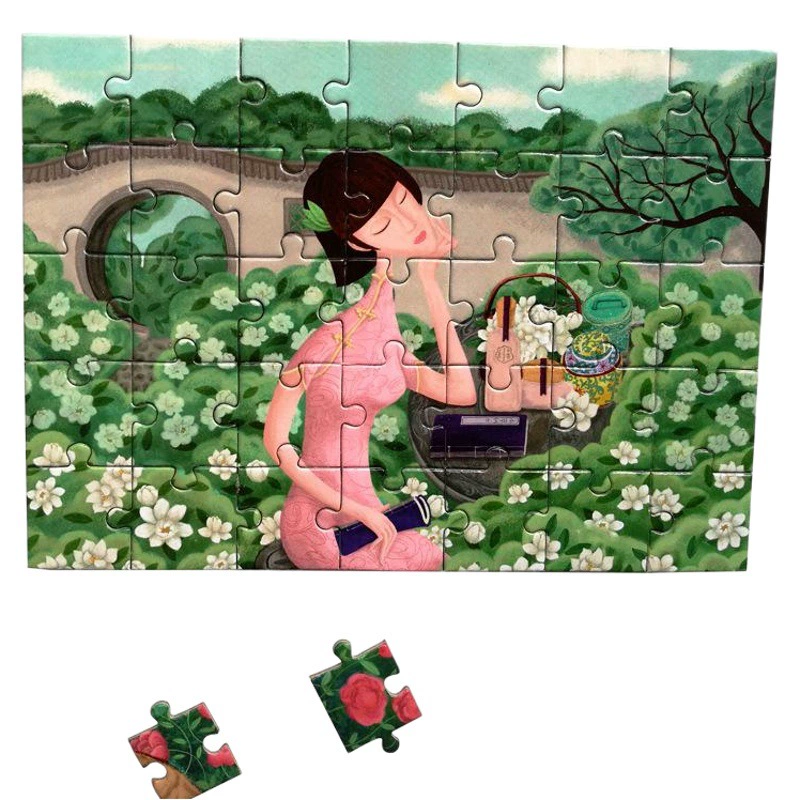 Подгонянные фабрикой плоские Пазлы Мультфильм Ретро однослойные бумажные Детские пазлы индивидуальный рисунок логотипа для печати