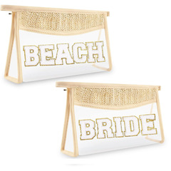 アマゾン速売通クロスボーダーBEACH毛アルファベット麻布pvcステッチ化粧バッグ花嫁結婚式独身パーティー