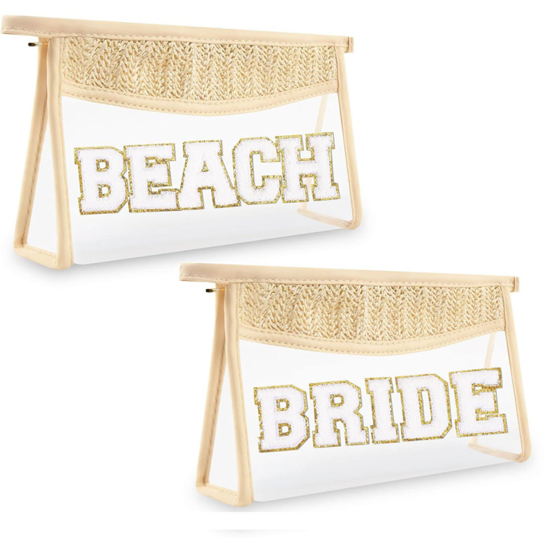 アマゾン速売通クロスボーダーBEACH毛アルファベット麻布pvcステッチ化粧バッグ花嫁結婚式独身パーティー|undefined