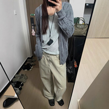 新款多色羊毛绞花松软连帽复古文艺毛织外套女麻花针织开衫5117