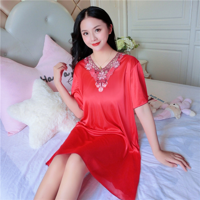 2023 verano camisón de seda hielo Las Mujeres encaje fino sexy suave cómodo pijamas homewear al por mayor