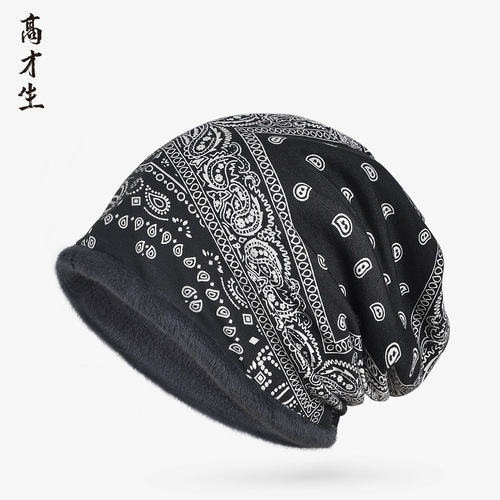 Factory baotou hat for men and women with cashew flower pattern European and American foreign trade hip-hop trendy fashion pullover hat and scarf dual use