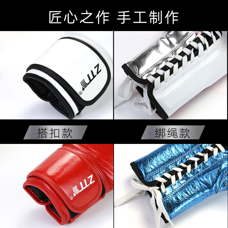 Guantes de boxeo personalizados ZTTY Guantes de boxeo de piel de vaca para adultos y niños Guantes de boxeo cómodos Muay Thai