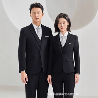 2025新款男女同款职业套装高端西服商务职业装修身舒适银行工作服