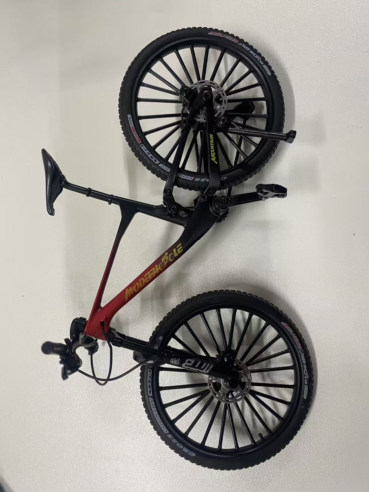 Colección de modelos de automóviles transfronterizos de simulación de aleación de bicicleta de amortiguación delantera y trasera modelo de bicicleta de montaña modelo de vehículo de carretera