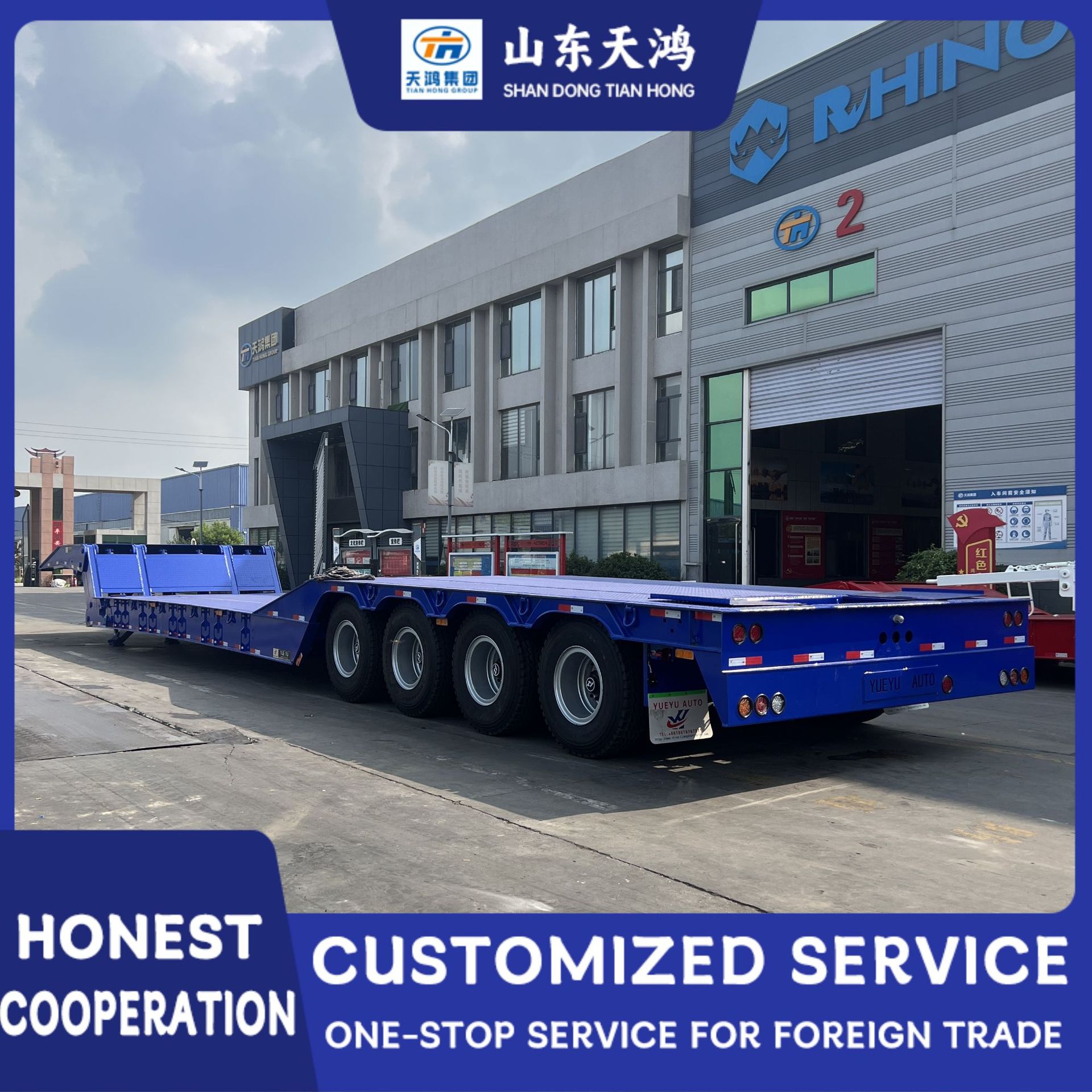Source Factory Export Wholesale Cross-Border Sales of Large Tow Trailers, Heavy-Duty Folding Goose-Neck Large Item Transport Semi-Trailers
