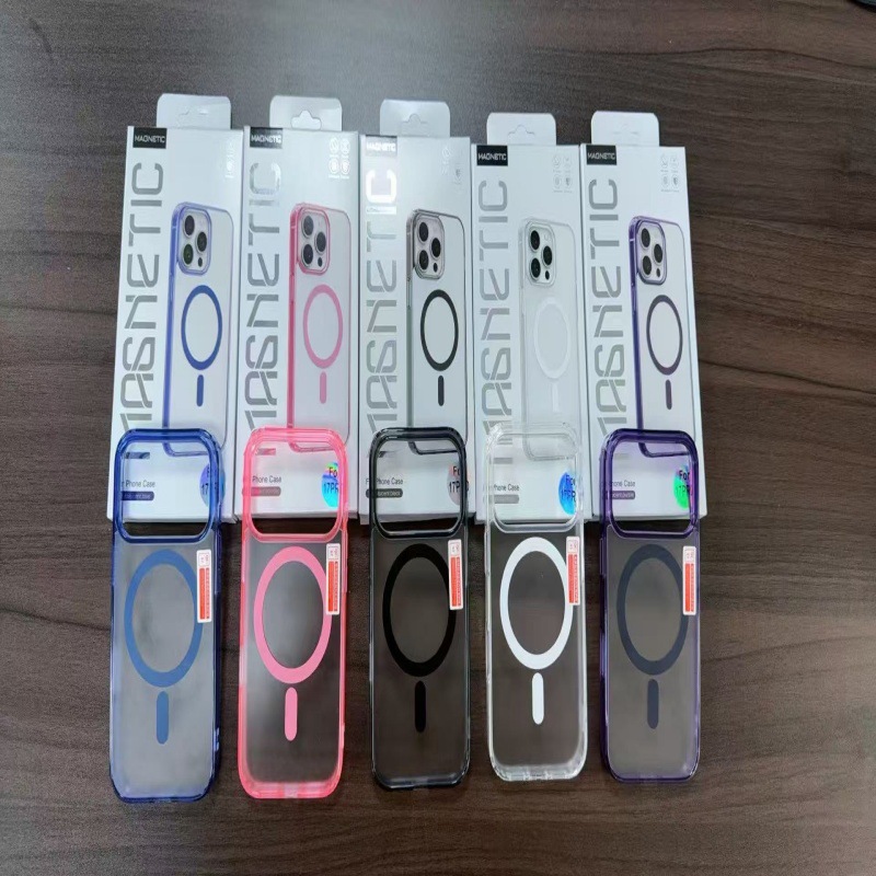 透明磨砂肤感磁吸壳肤感苹果17大孔苹果11透彩四包边防掉漆防刮花