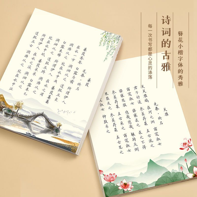 Hairpin Flower Small Script Adult Calligraphy Practice Book Beautiful Font Hard Pen Calligraphy Practice Book Steel Pen Copywriting Practice Book