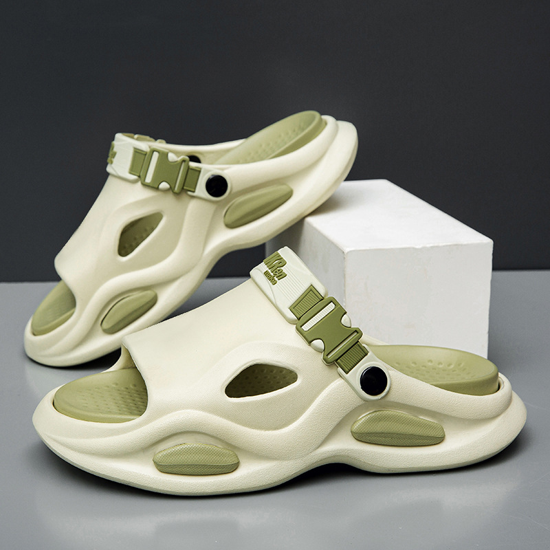 Zapatillas de verano para hombres, sandalias de playa de doble uso para conducir, sandalias de playa de gran tamaño antideslizantes para hombres, sandalias de playa de gran tamaño 46