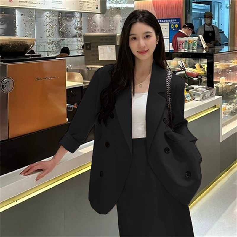 西装半身裙女2025秋季新款韩版职场时尚气质通勤小众小西服外套女|undefined