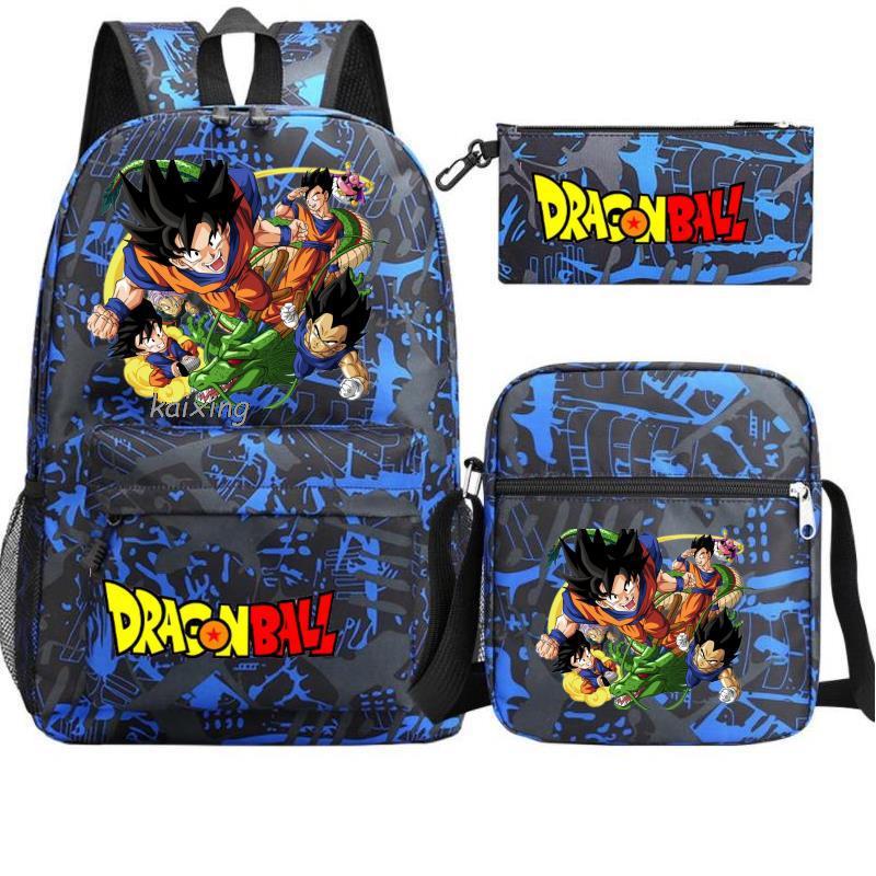 Juventud Dragon Ball mochila estudiante bolsa de hombro bolsa de viaje conjunto de 3 piezas