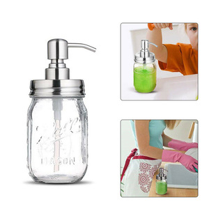 Hand Sanitizer Bottle Large Mouth Creative Glass Mason Bottle Lotion Bottle Bath Bottle Bathroom Soap Dispenser Push Type