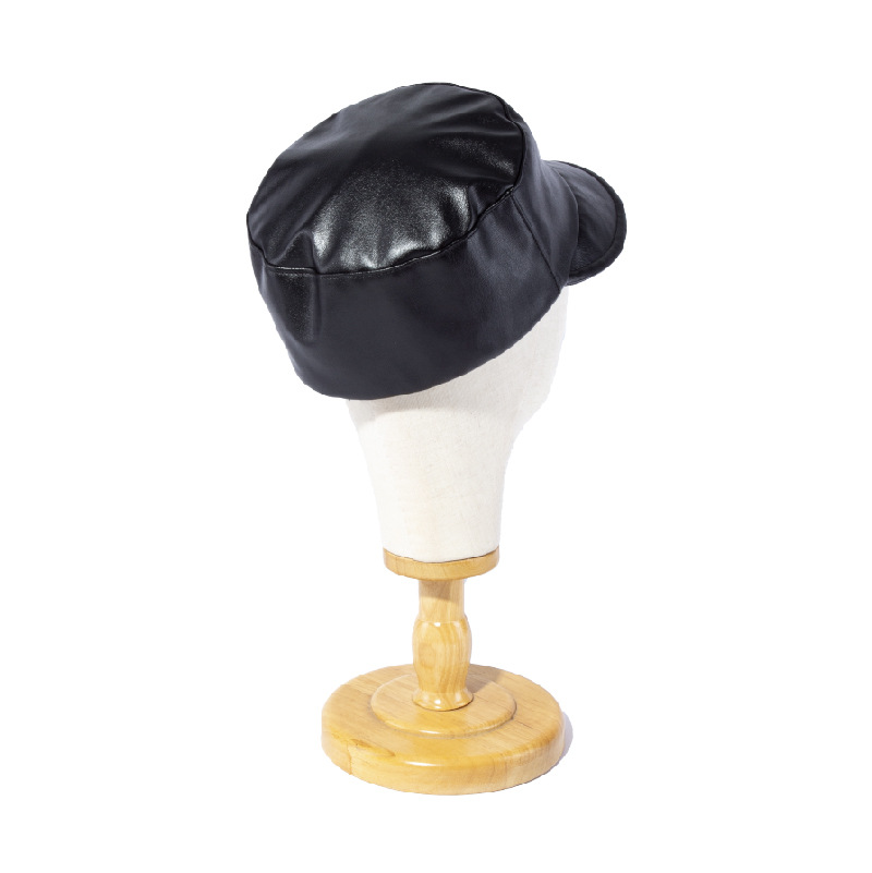 HJ74-羊纹皮软舌平顶帽